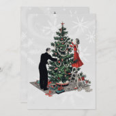 レトロ1940sクリスマスツリー シーズンカード (正面/裏面)