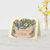 レトロ1940s誕生日 カード (黄色い花)