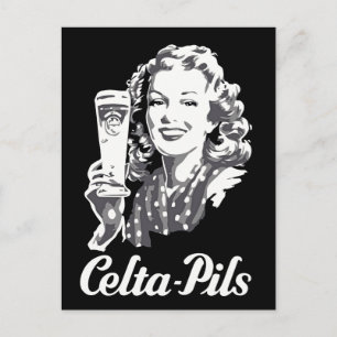 レトロ1940s-1950sスタイルベルギービールロゴ広告 ポストカード