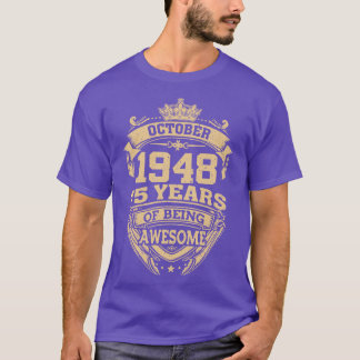 レトロ1948年10月75日素晴らしである Tシャツ