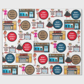 レトロ1950のカーホッパーソナライズされたプ ラッピングペーパー (フラット)