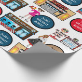 レトロ1950のカーホッパーソナライズされたプ ラッピングペーパー (角)