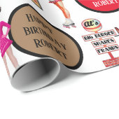 レトロ1950のカーホッパーソナライズされたプ ラッピングペーパー (ロールコーナー)