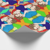 レトロ1950のスタイルアポップ・アートのートカッキスをするト ラッピングペーパー (角)