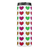 レトロ1950のスタイルアポップ・アートのートカップルキスをするブルネット タンブラー (裏面)