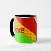 レトロ1950のスタイルアポップ・アートのートカップルキスをするラブ マグカップ (正面左)