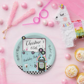 レトロ1950のダイナー誕生日任意の年齢 ペーパープレート (パーティー)