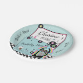 レトロ1950のダイナー誕生日任意の年齢 ペーパープレート (アングル)