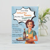 レトロ1950のパーフェクトハウスワイズブライダルシャワー 招待状 (スタンド正面)