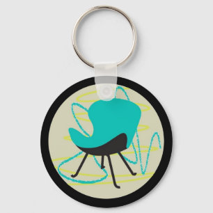 レトロ1950の椅子の青Keychain キーホルダー