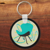 レトロ1950チェアブルーキーチェーン キーホルダー (正面)