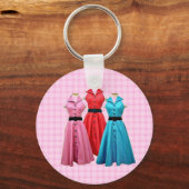 レトロ1950ドレスキーチェーン キーホルダー (正面)