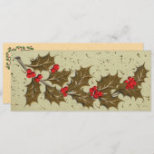 レトロ1950年のホリークリスマスカード シーズンカード (正面/裏面)