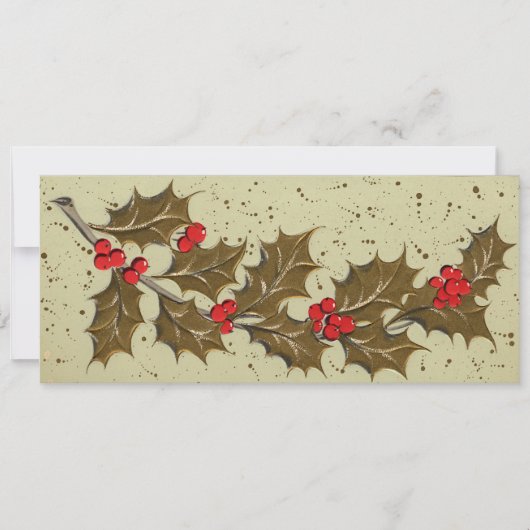 レトロ1950年のホリークリスマスカード シーズンカード (正面)