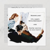 レトロ1950年代の新聞 招待状 (正面/裏面)