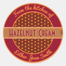 レトロ1950年代カスタム自家製食品ラベル水玉模様 ラウンドシール