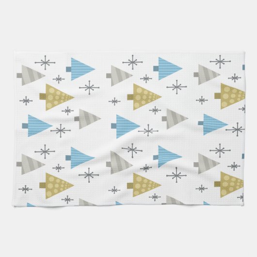 レトロ1950年代クリスマスツリー キッチンタオル (横)