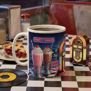 レトロ1950年代ダイナーネオン コーヒーマグカップ