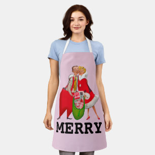 レトロ1950年代夫婦メリークリスマスエプロン エプロン