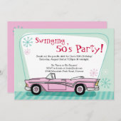 レトロ1950年代招待状 招待状 (正面/裏面)