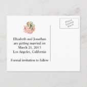 レトロ1950sカップル日付を保存 案内ポストカード (裏面)