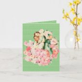 レトロ1950sカップル カード (黄色い花)