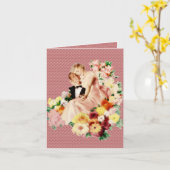 レトロ1950sカップルV2 カード (黄色い花)