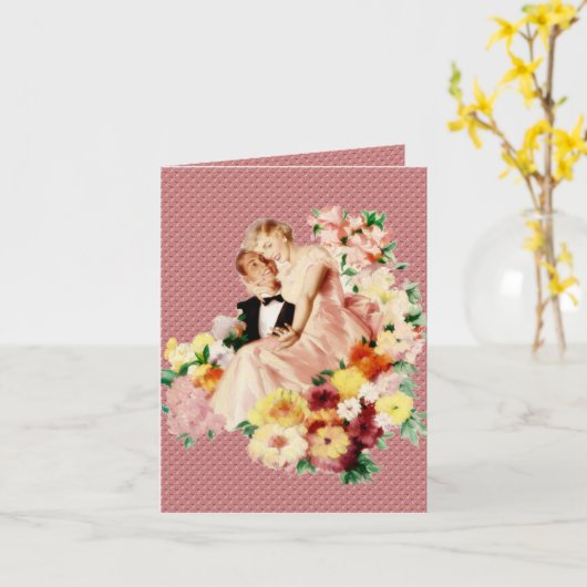 レトロ1950sカップルV2 カード (黄色い花)