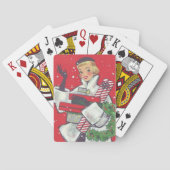 レトロ1950sクリスマスショッピングガールホリデイ トランプ (裏面)