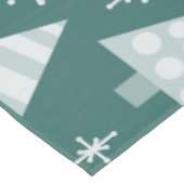 レトロ1950sクリスマスツリーティール（緑がかった色）緑 テーブルクロス (アングル)