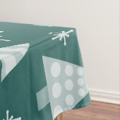 レトロ1950sクリスマスツリーティール（緑がかった色）緑 テーブルクロス (インサイチュ)