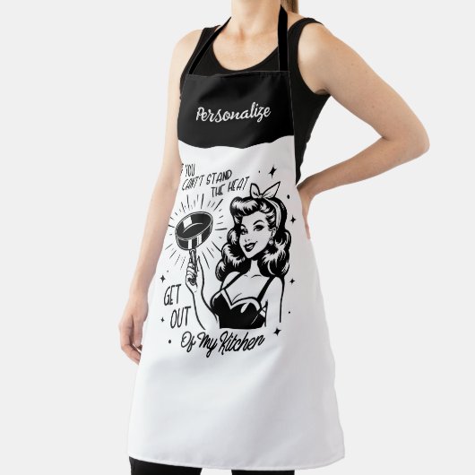 レトロ1950sグラムガールおもしろい皮肉引用文 エプロン (インサイチュ)