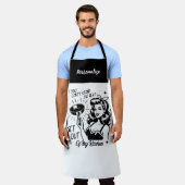 レトロ1950sグラムガールおもしろい皮肉引用文 エプロン (着用した状態)