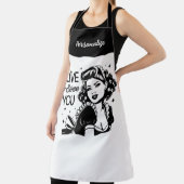 レトロ1950sグラムガールおもしろい皮肉引用文 エプロン (インサイチュ)