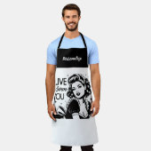 レトロ1950sグラムガールおもしろい皮肉引用文 エプロン (着用した状態)