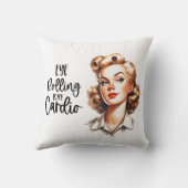 レトロ1950sグラムガールおもしろい皮肉引用文 クッション (裏面)