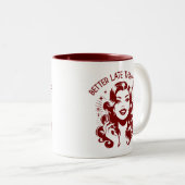 レトロ1950sグラムガールおもしろい皮肉引用文 ツートーンマグカップ (正面右)