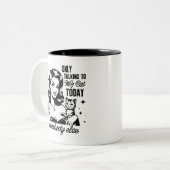 レトロ1950sグラムガールおもしろい皮肉引用文 ツートーンマグカップ (正面左)