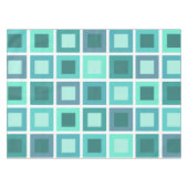 レトロ1950sタイルパターンターコイズ テーブルクロス (正面(横))