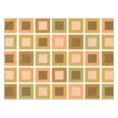 レトロ1950sタイルパターン燃えたオレンジ テーブルクロス (正面(横))