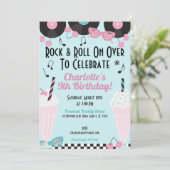 レトロ1950sディーナーミルクシェイク誕生日招待状- 招待状 (スタンド正面)