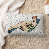 レトロ1950sビーチピンナップ ランバークッション (ブランケット)