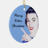 レトロ1950sポインティングウーマン セラミックオーナメント (右)