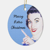 レトロ1950sポインティングウーマン セラミックオーナメント (左)