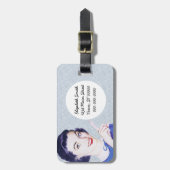 レトロ1950sポインティングウーマン ラゲッジタグ (正面縦)