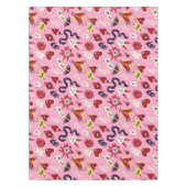 レトロ1950sポップ・アートのアートパターンキッチキッチン テーブルクロス (正面)