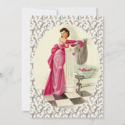 レトロ1950sヴァレンティーンズデイディナー 招待状 (正面)