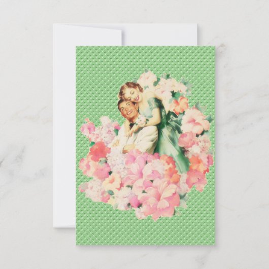 レトロ1950s婚約ディナー 招待状 (正面)