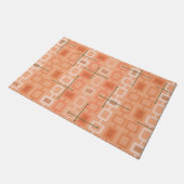 レトロ1950s幾何学模様（オレンジ） ドアマット (アングル)