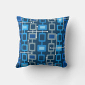 レトロ1950s幾何学模様（青） クッション (裏面)